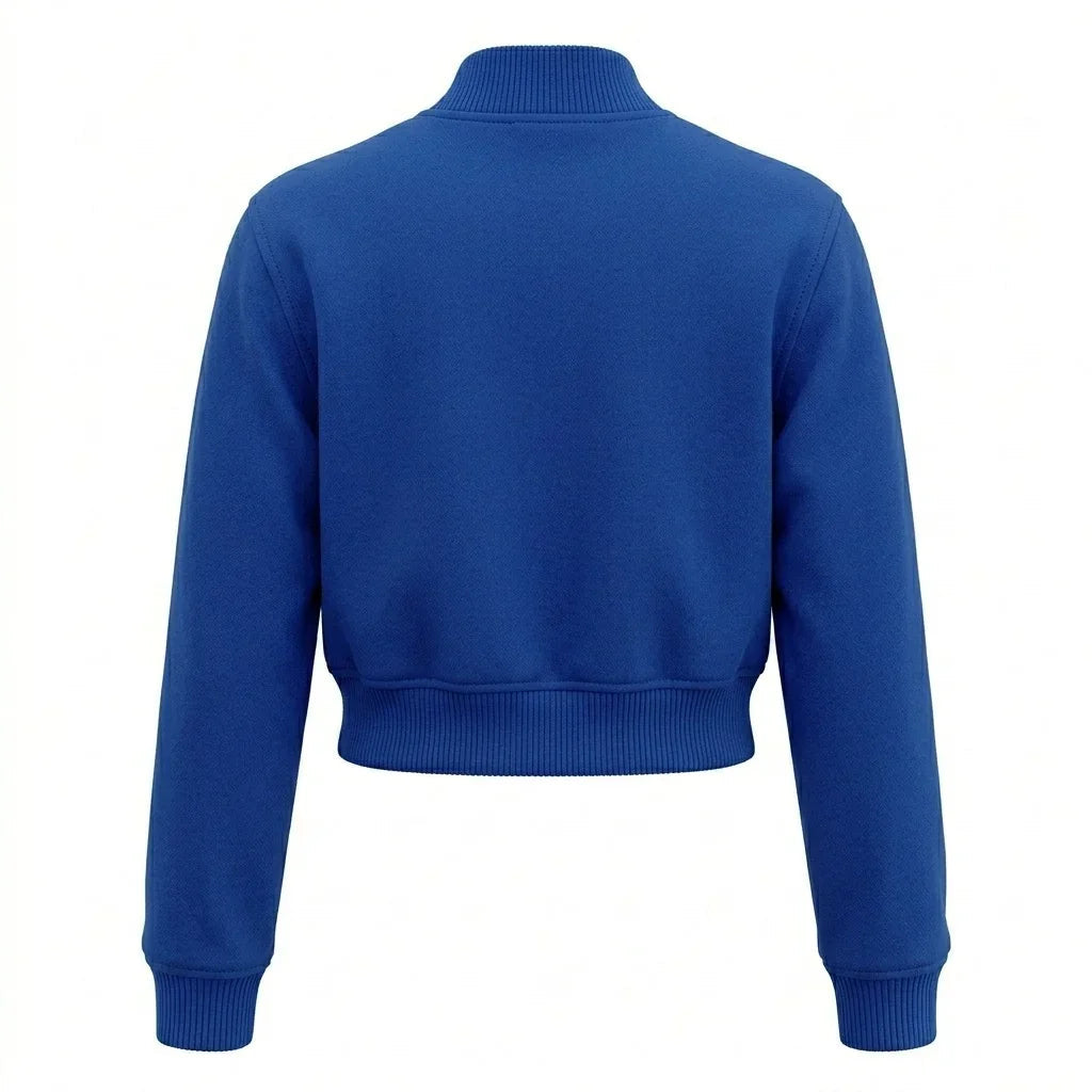 Royal Blue Wool Cropped Varsity Jacket by DesignMyVarsity