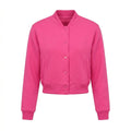 Hot Pink Wool Cropped Varsity Jacket by DesignMyVarsity