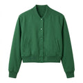 Green Wool Cropped Varsity Jacket by DesignMyVarsity