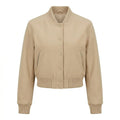 Beige Wool Cropped Varsity Jacket by DesignMyVarsity