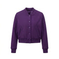 Purple Wool Cropped Varsity Jacket by DesignMyVarsity