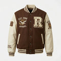 Brown & Cream Rebels Varsity Jacket by Design My Varsity – Vintage College Streetwear Jacket by DesignMyVarsity