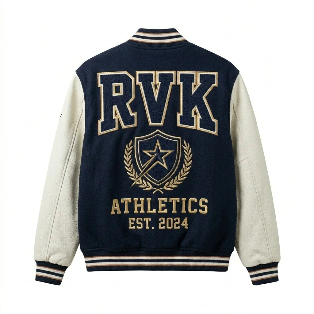 RVK Athletics Varsity Jacket – Premium Custom Initials College Jacket by Design My Varsity by DesignMyVarsity