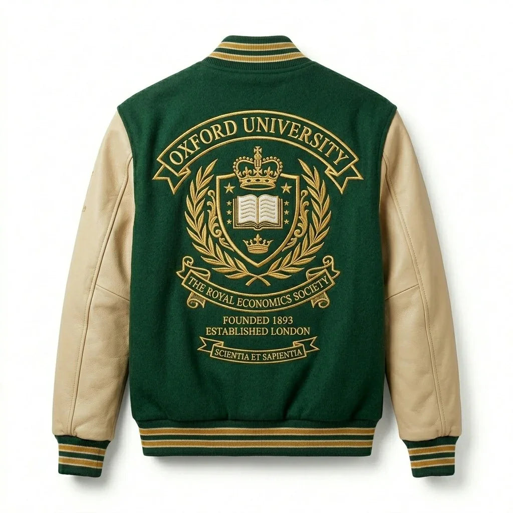 Oxford University Varsity Jacket – Royal Economics Society Premium College Jacket by DesignMyVarsity