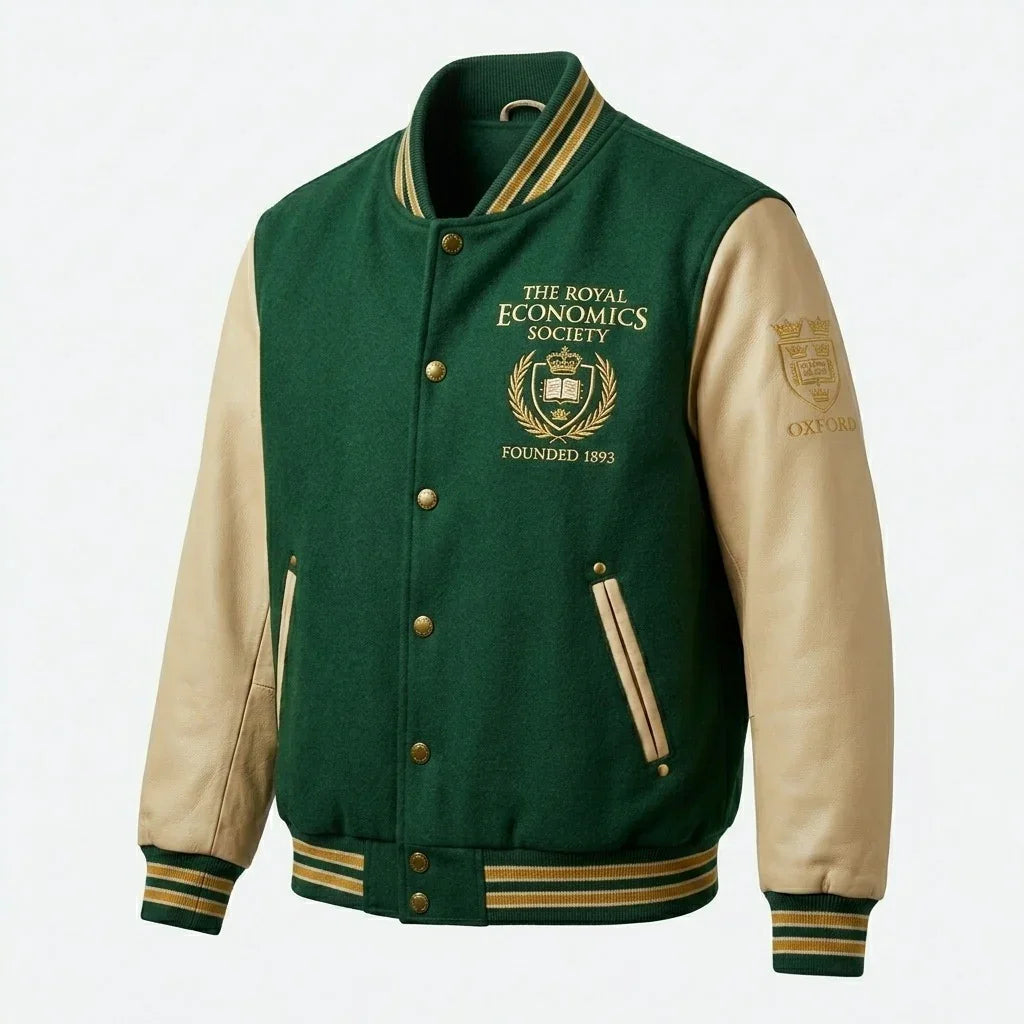 Oxford University Varsity Jacket – Royal Economics Society Premium College Jacket by DesignMyVarsity