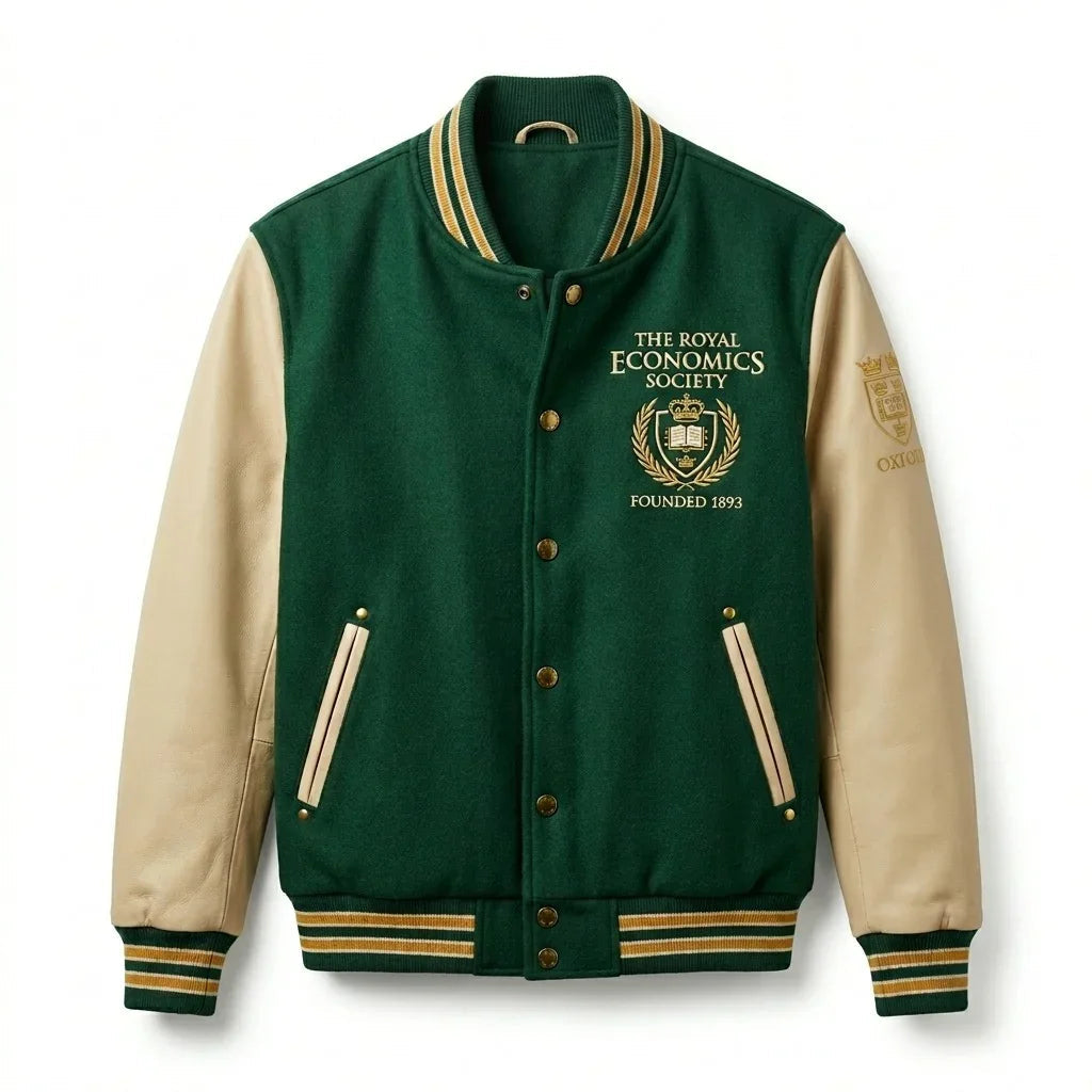 Oxford University Varsity Jacket – Royal Economics Society Premium College Jacket by DesignMyVarsity