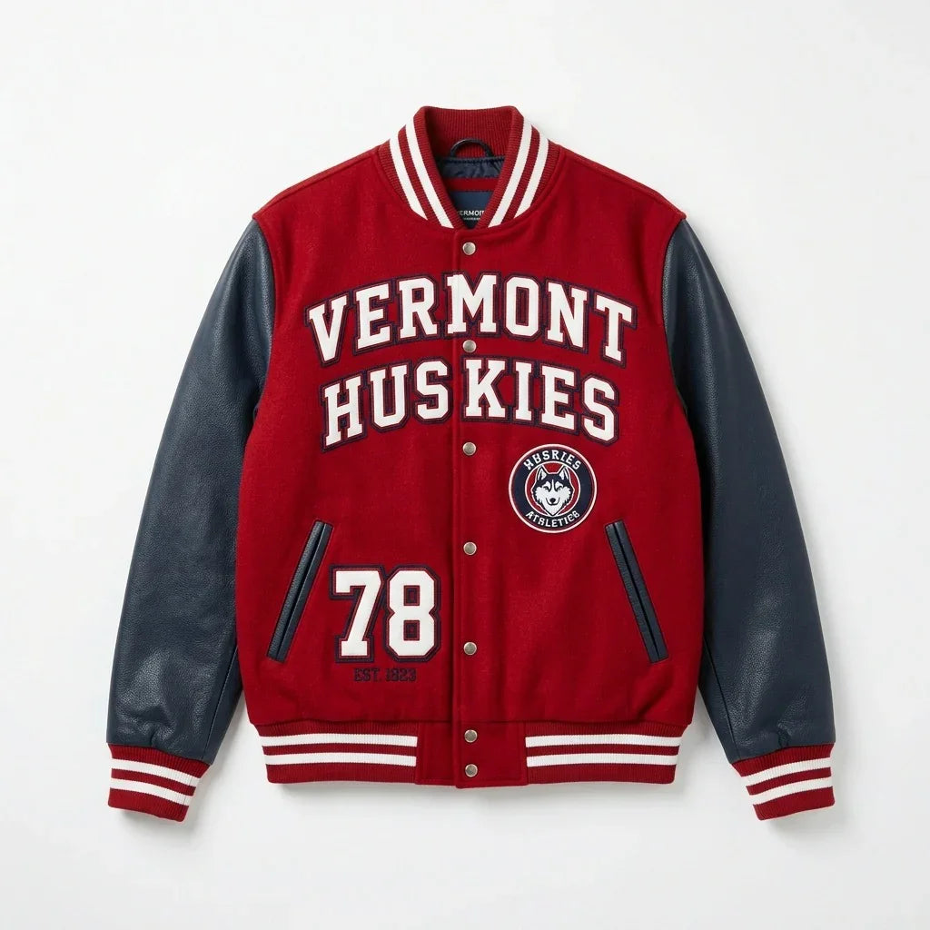 Vermont Huskies Varsity Jacket – Athletic Dept College Jacket by Design My Varsity by DesignMyVarsity