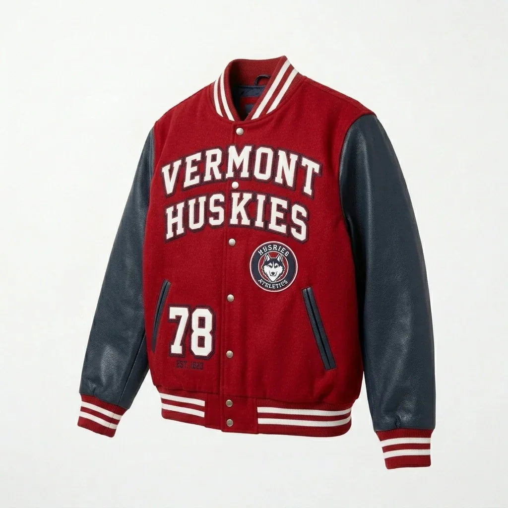 Vermont Huskies Varsity Jacket – Athletic Dept College Jacket by Design My Varsity by DesignMyVarsity