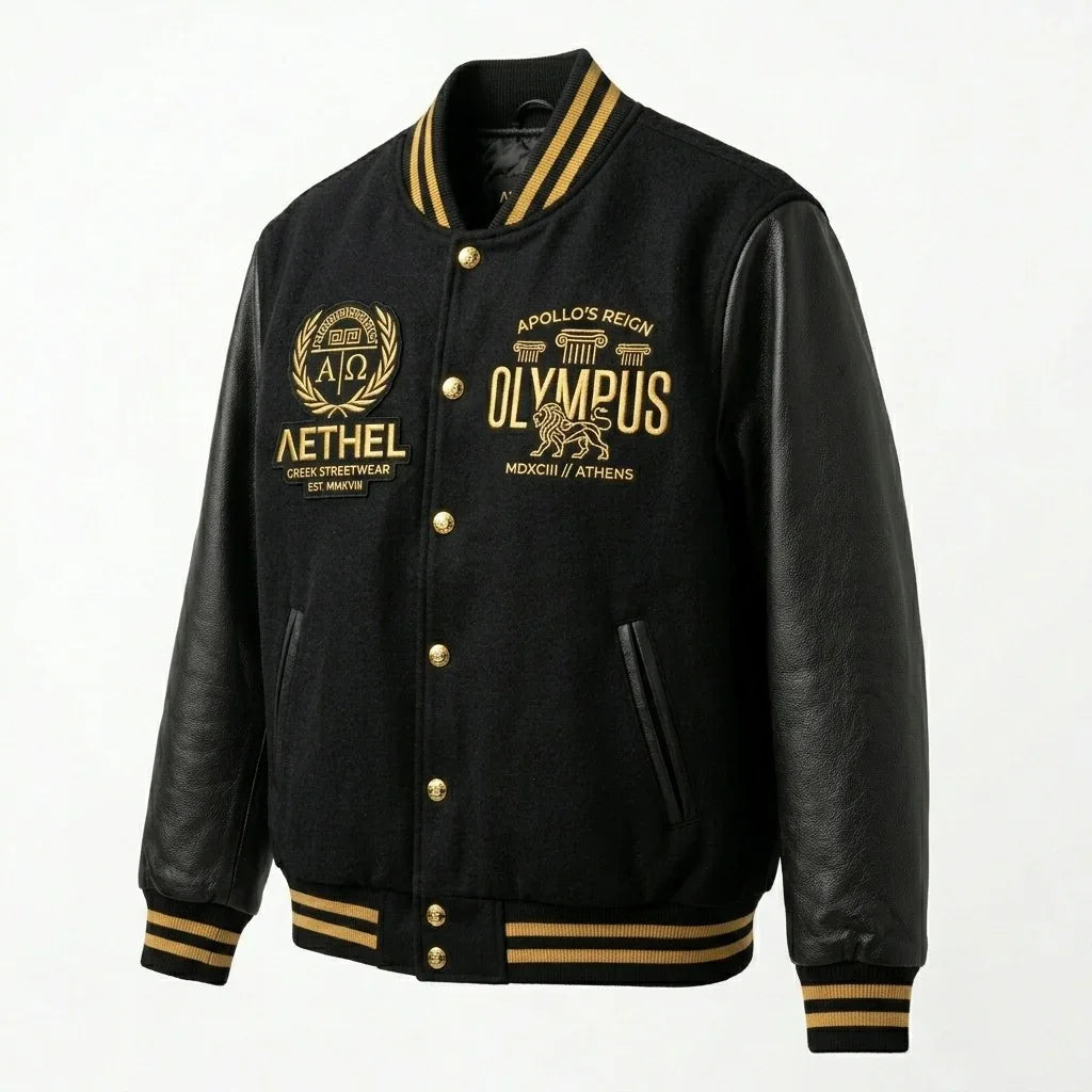 Greek Streetwear Varsity Jacket – Olympus Edition by Design My Varsity by DesignMyVarsity