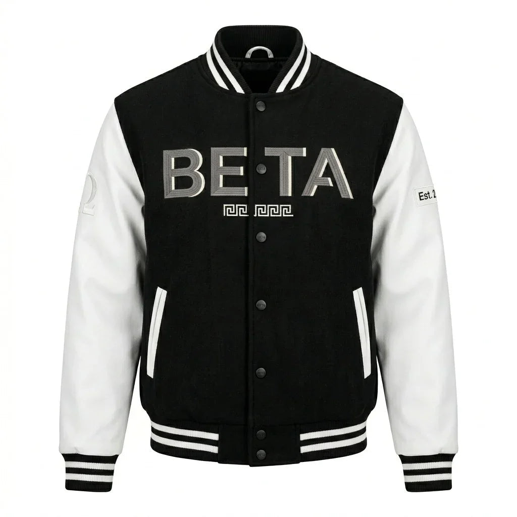 Beta Minimal Varsity Jacket – Greek Streetwear Edition by DesignMyVarsity