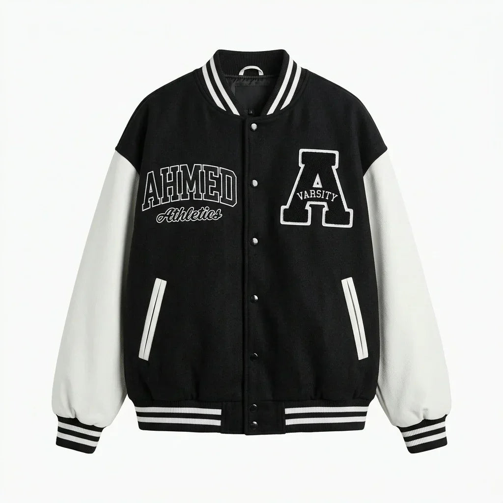 Custom Name Varsity Jacket – Oversized Men’s Personalized Letterman Jacket by DesignMyVarsity