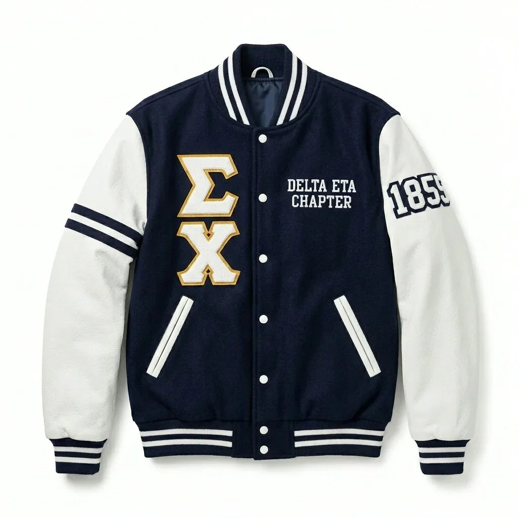 Sigma Chi Varsity Jacket by Design My Varsity – ΣΧ Delta Eta Chapter Streetwear Jacket by DesignMyVarsity