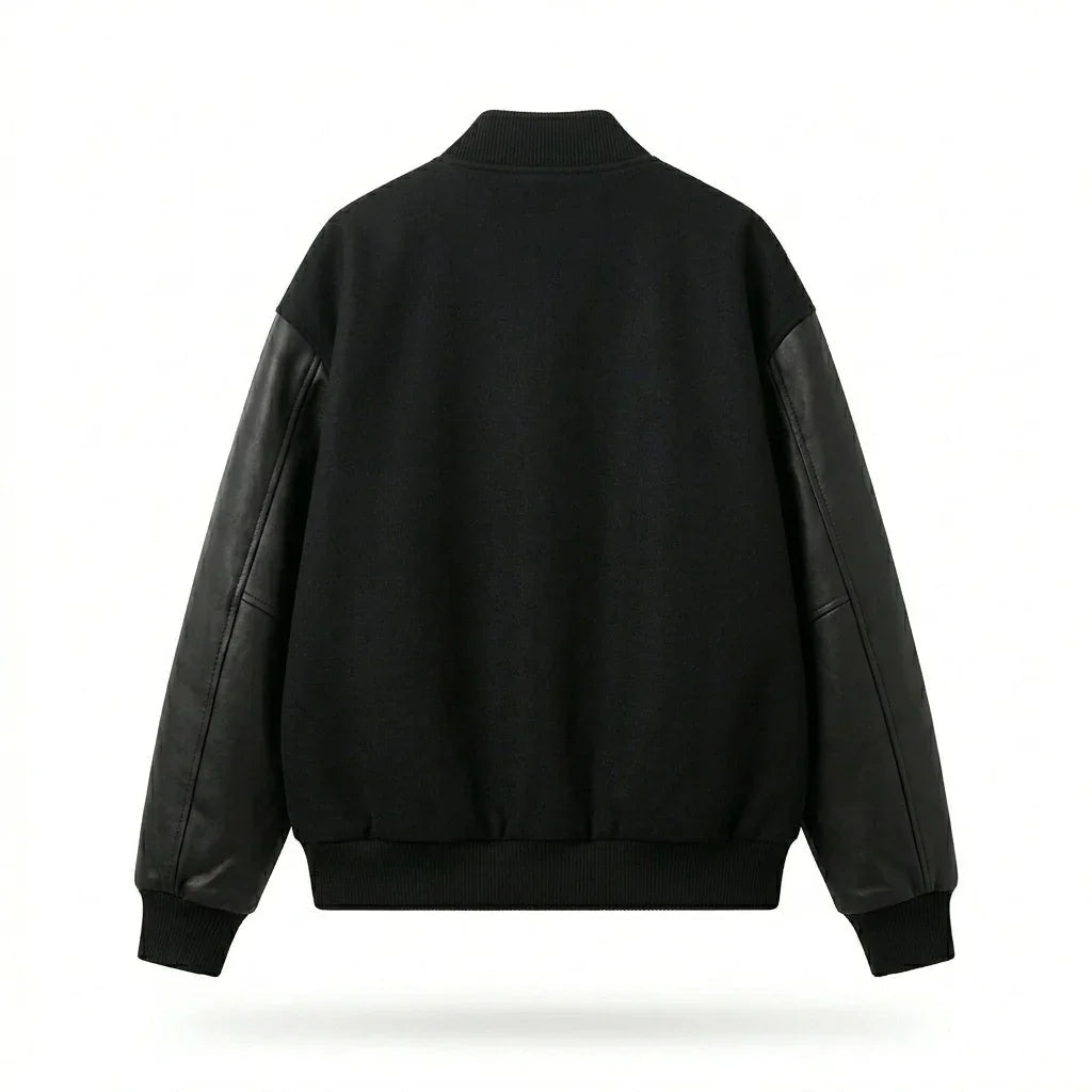 Oversized All-Black Varsity Jacket – Core Edition by DesignMyVarsity