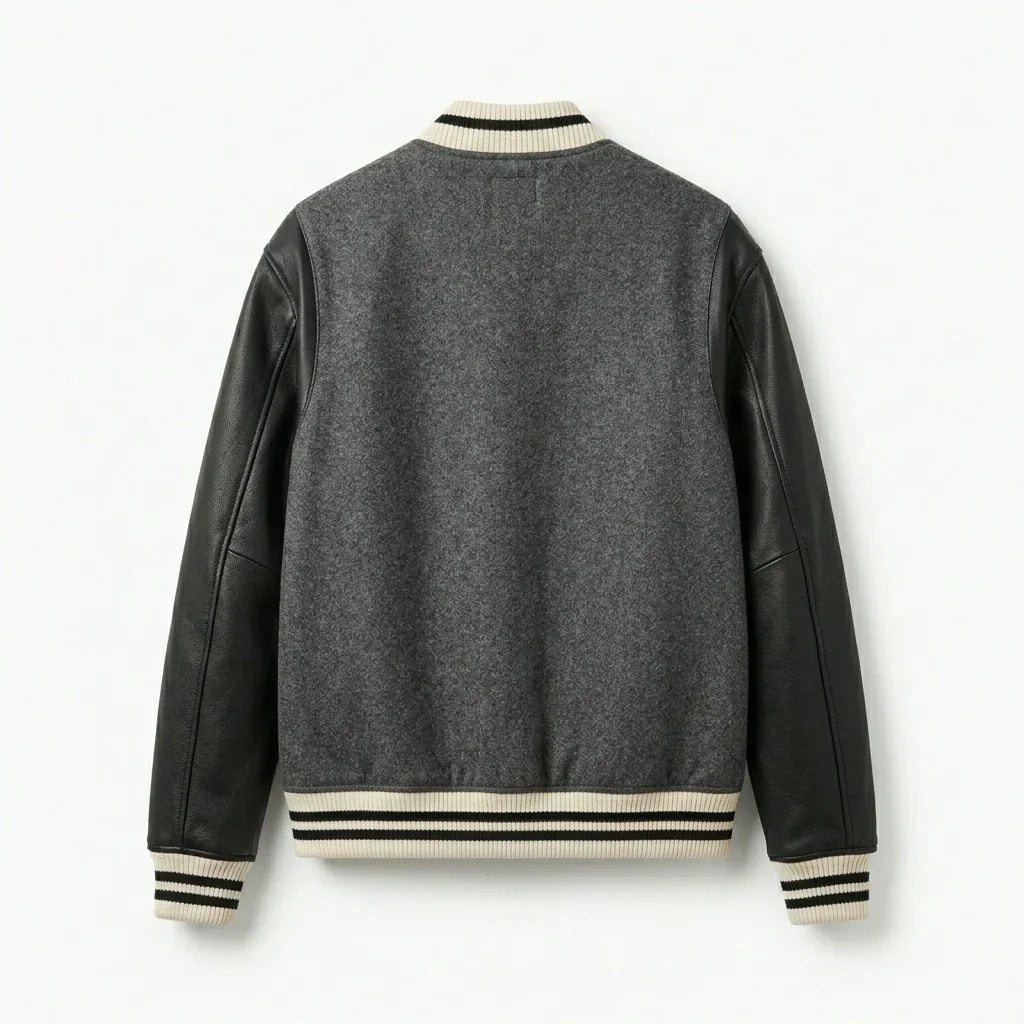 Oversized Varsity Jacket – Charcoal Classic Edition by DesignMyVarsity