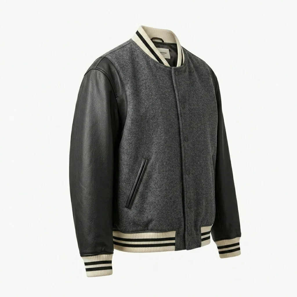 Oversized Varsity Jacket – Charcoal Classic Edition by DesignMyVarsity