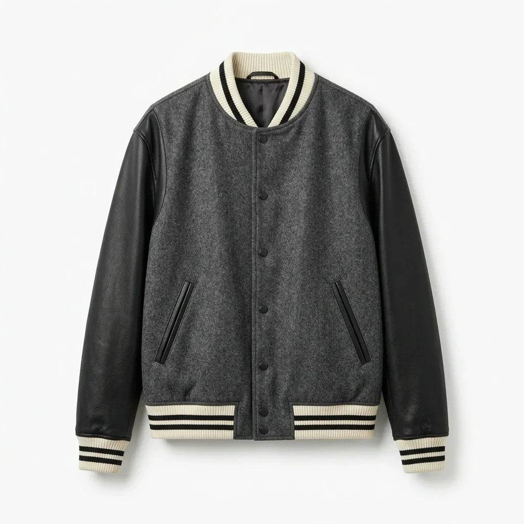 Oversized Varsity Jacket – Charcoal Classic Edition by DesignMyVarsity