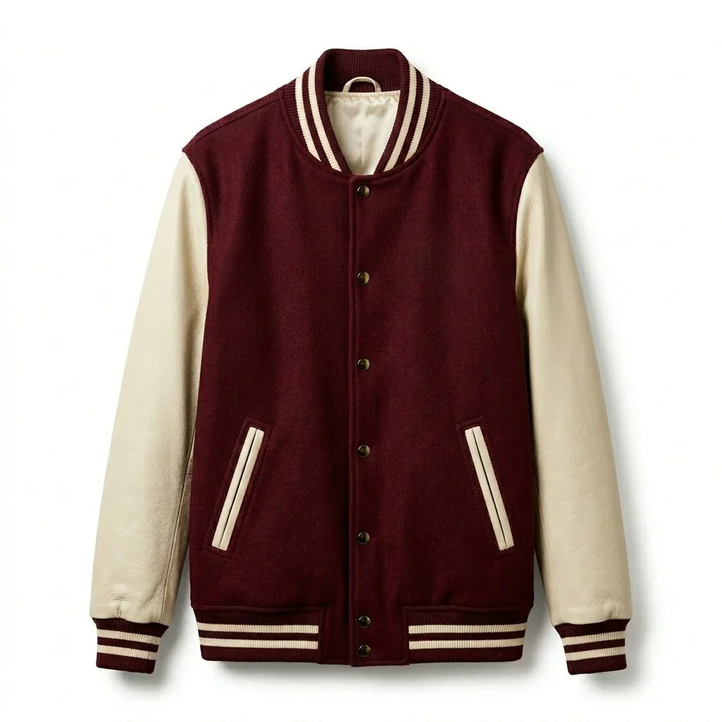 Oversized Varsity Jacket – Burgundy Classic Edition by DesignMyVarsity