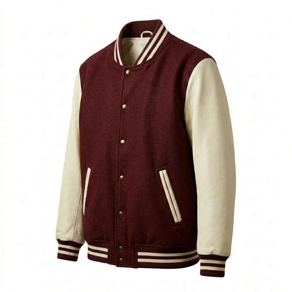 Oversized Varsity Jacket – Burgundy Classic Edition by DesignMyVarsity