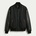 Oversized Varsity Jacket – Charcoal Burgundy Signature by DesignMyVarsity