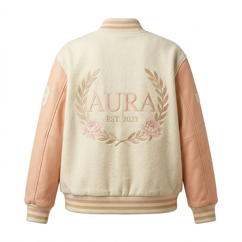 Oversized Varsity Jacket – Aura Blossom Edition by DesignMyVarsity