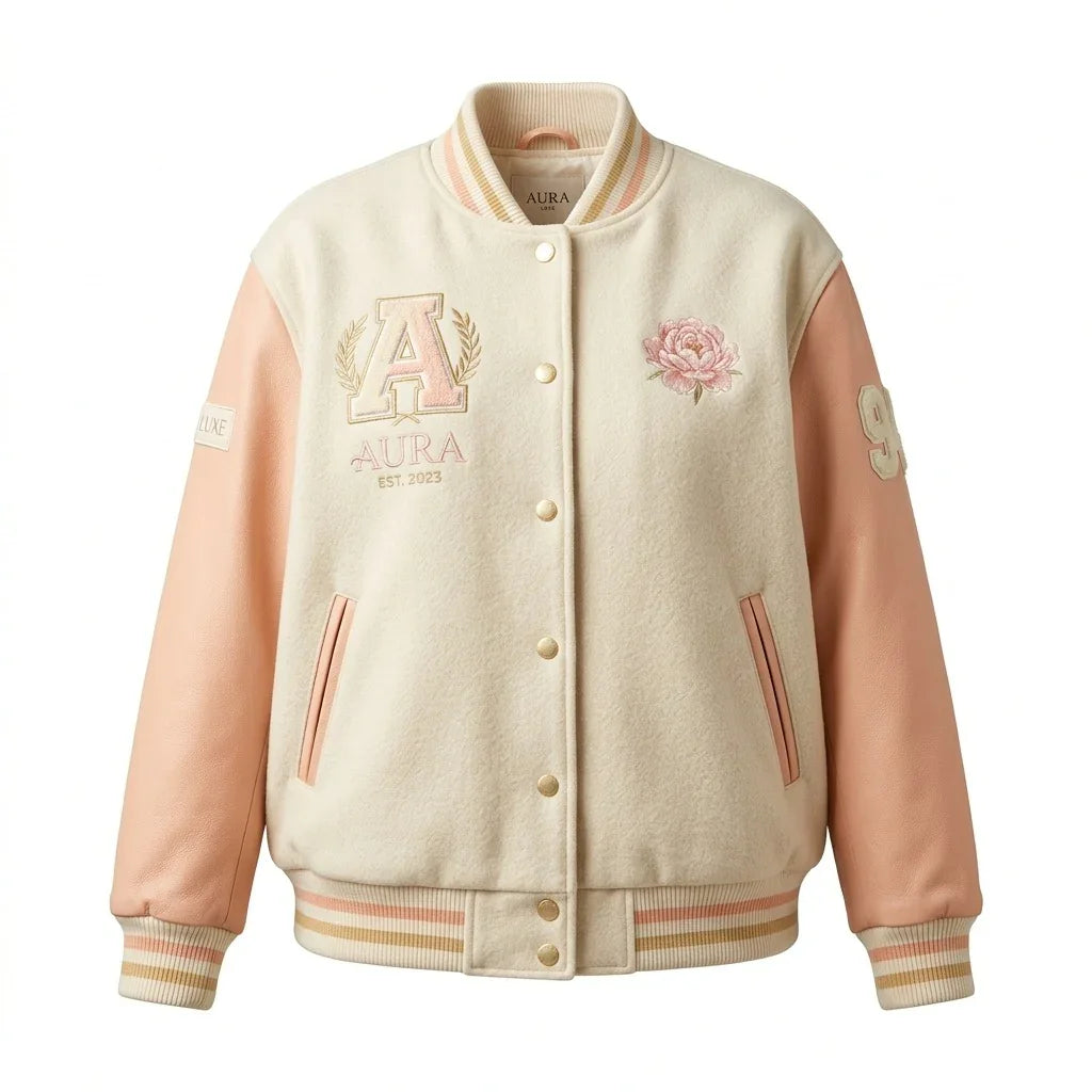 Oversized Varsity Jacket – Aura Blossom Edition by DesignMyVarsity
