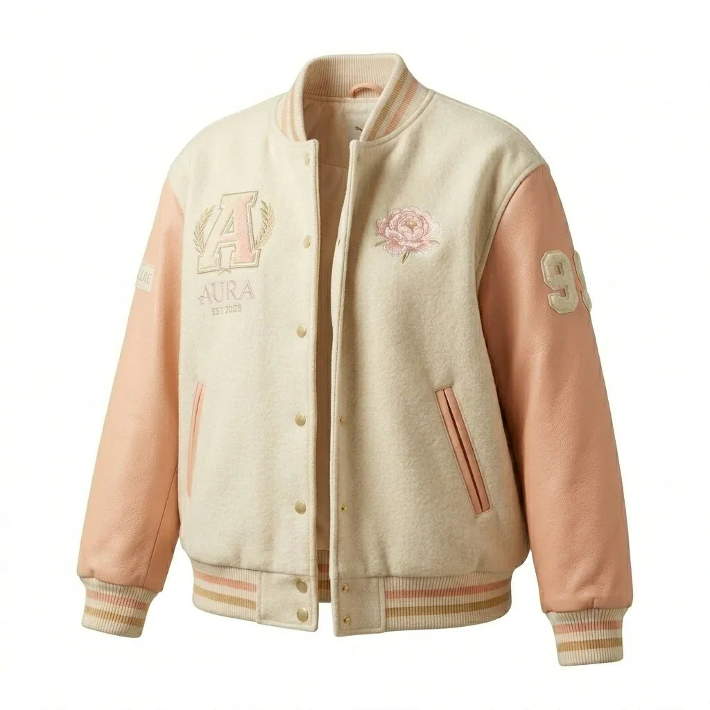 Oversized Varsity Jacket – Aura Blossom Edition by DesignMyVarsity