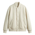 Oversized Cream Varsity Jacket – Minimal Essential by DesignMyVarsity
