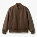 Oversized Brown Varsity Jacket – Premium Minimal Leather Sleeve by DesignMyVarsity
