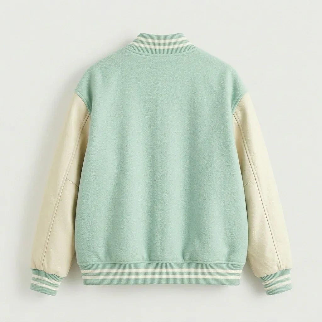 Mint Green Oversized Varsity Jacket – Womens Letterman Jacket by DesignMyVarsity