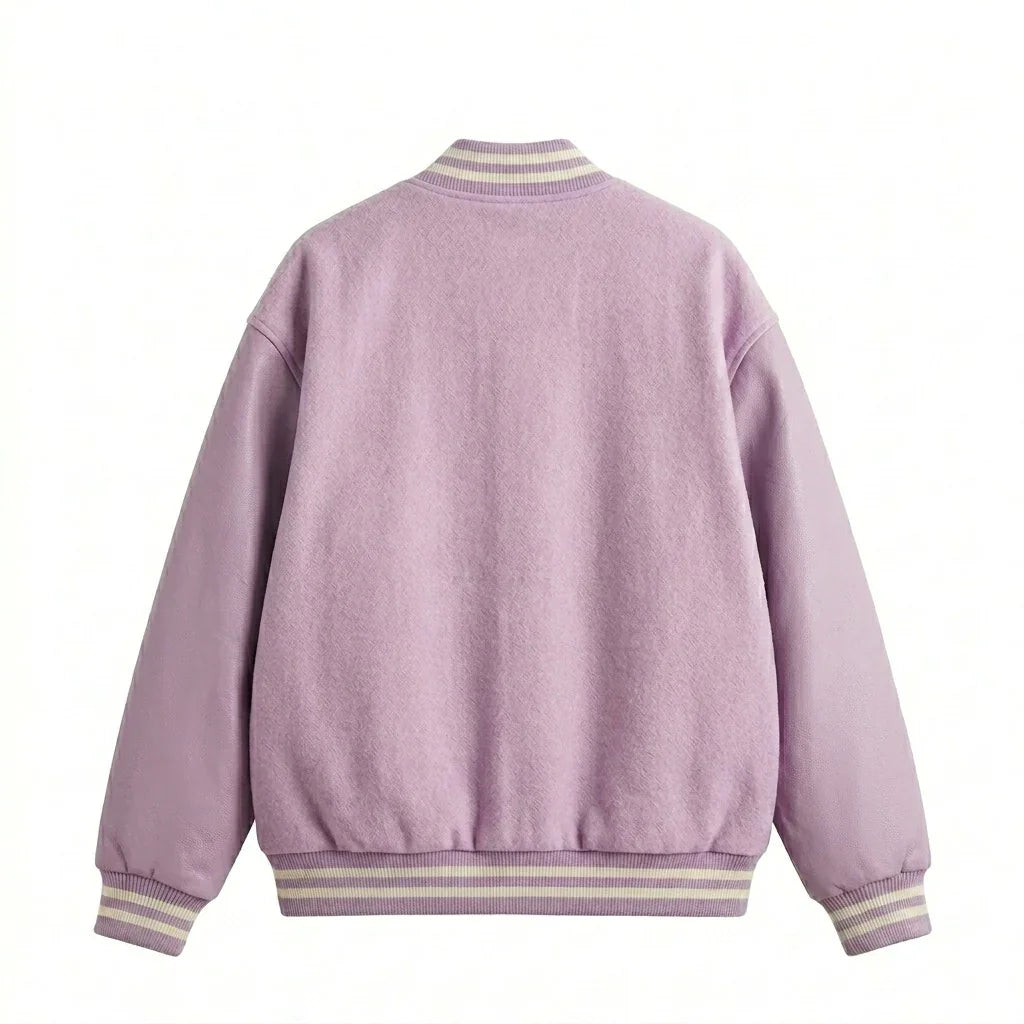 Lavender Oversized Varsity Jacket – Dreamer Letterman Jacket by DesignMyVarsity