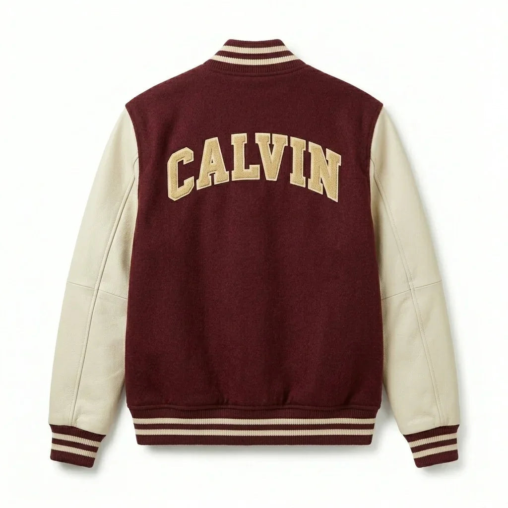 Burgundy Custom Name Varsity Jacket – Personalized Letterman by DesignMyVarsity