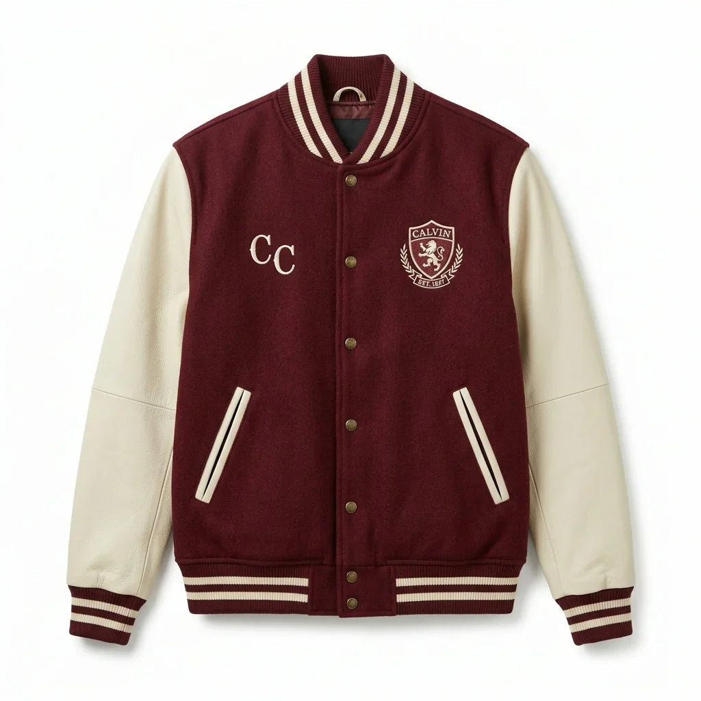 Burgundy Custom Name Varsity Jacket – Personalized Letterman by DesignMyVarsity