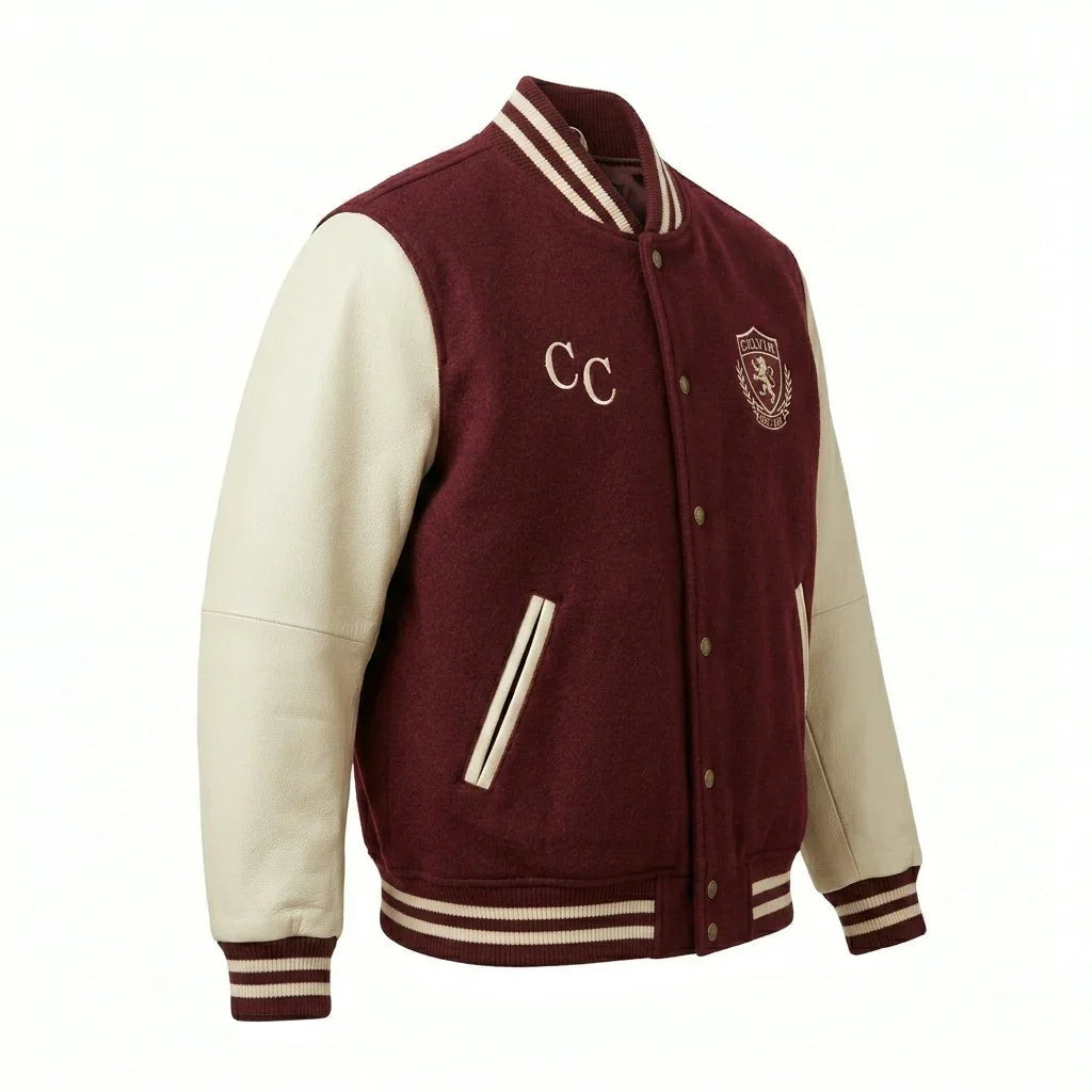 Burgundy Custom Name Varsity Jacket – Personalized Letterman by DesignMyVarsity