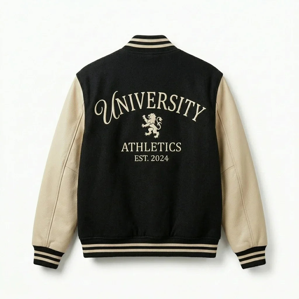 Black Varsity Jacket – University Athletics Letterman Jacket by DesignMyVarsity
