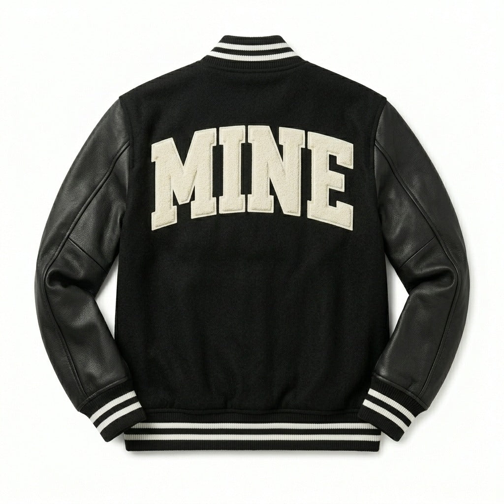 Graduate Varsity Jacket Black & Leather Letterman Jacket by DesignMyVarsity
