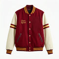Cheer Squad Varsity Jacket Maroon & Cream Letterman Jacket by DesignMyVarsity