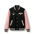 Wildcats Cheerleader Varsity Jacket Black & Pink Letterman Jacket by DesignMyVarsity