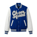 Cheer Squad Varsity Jacket Blue & White Letterman Jacket by DesignMyVarsity