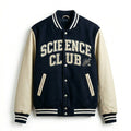 Science Club Varsity Jacket Navy & Cream Letterman Jacket by DesignMyVarsity