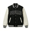 Squad Varsity Jacket Black & White Letterman Jacket by DesignMyVarsity