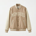 Memories Varsity Jacket Beige & Cream Letterman Jacket by DesignMyVarsity