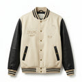 Class of 2026 Farewell Varsity Jacket Beige & Black Letterman Jacket by DesignMyVarsity
