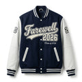 Farewell 2026 Varsity Jacket Navy & White Letterman Jacket by DesignMyVarsity