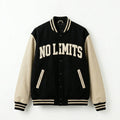 Unstoppable Varsity Jacket Black & Beige Letterman Jacket by DesignMyVarsity