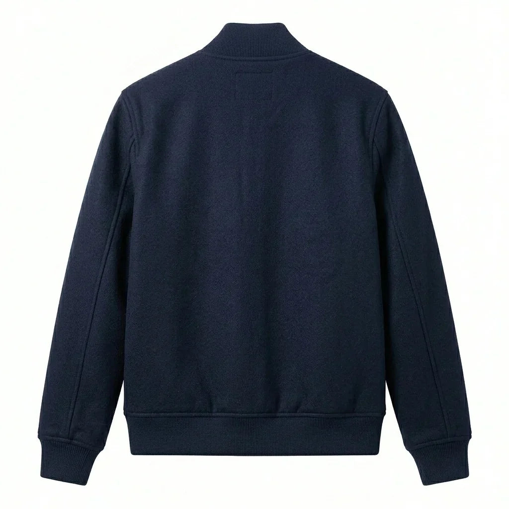 Navy Wool Varsity Jacket by DesignMyVarsity