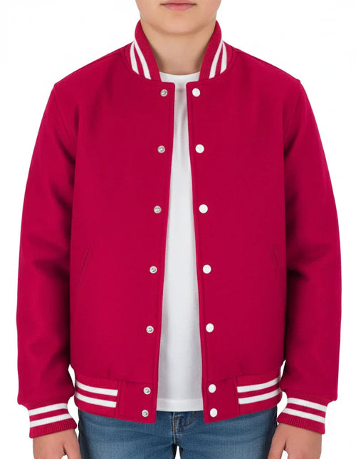 All Wool Varsity Bomber Letterman Hot Pink Jacket