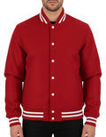 All Wool Varsity Bomber Letterman Red Jacket