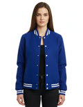 All Wool Women's Varsity Bomber Letterman Royal Jacket