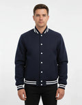 All Wool Varsity Bomber Letterman Navy Jacket